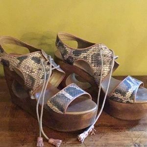 Faux snake skin summer shoes